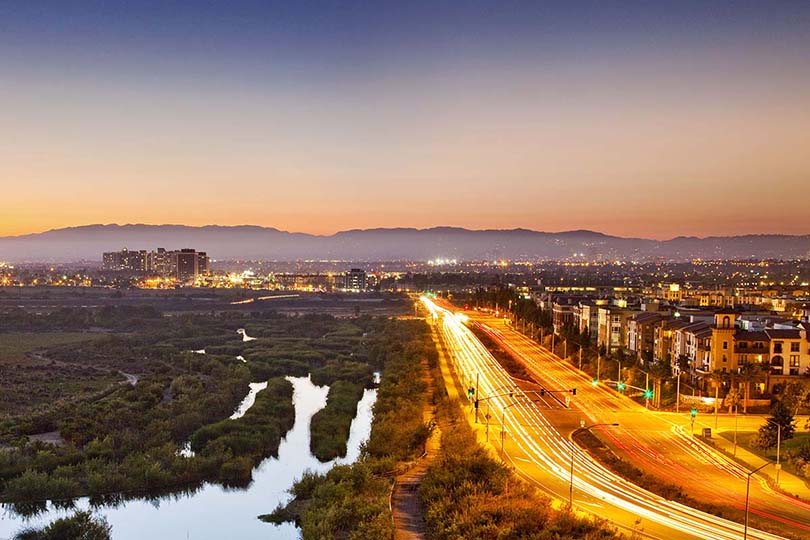 Evening view of Playa Vista and Ballona Wetlandss